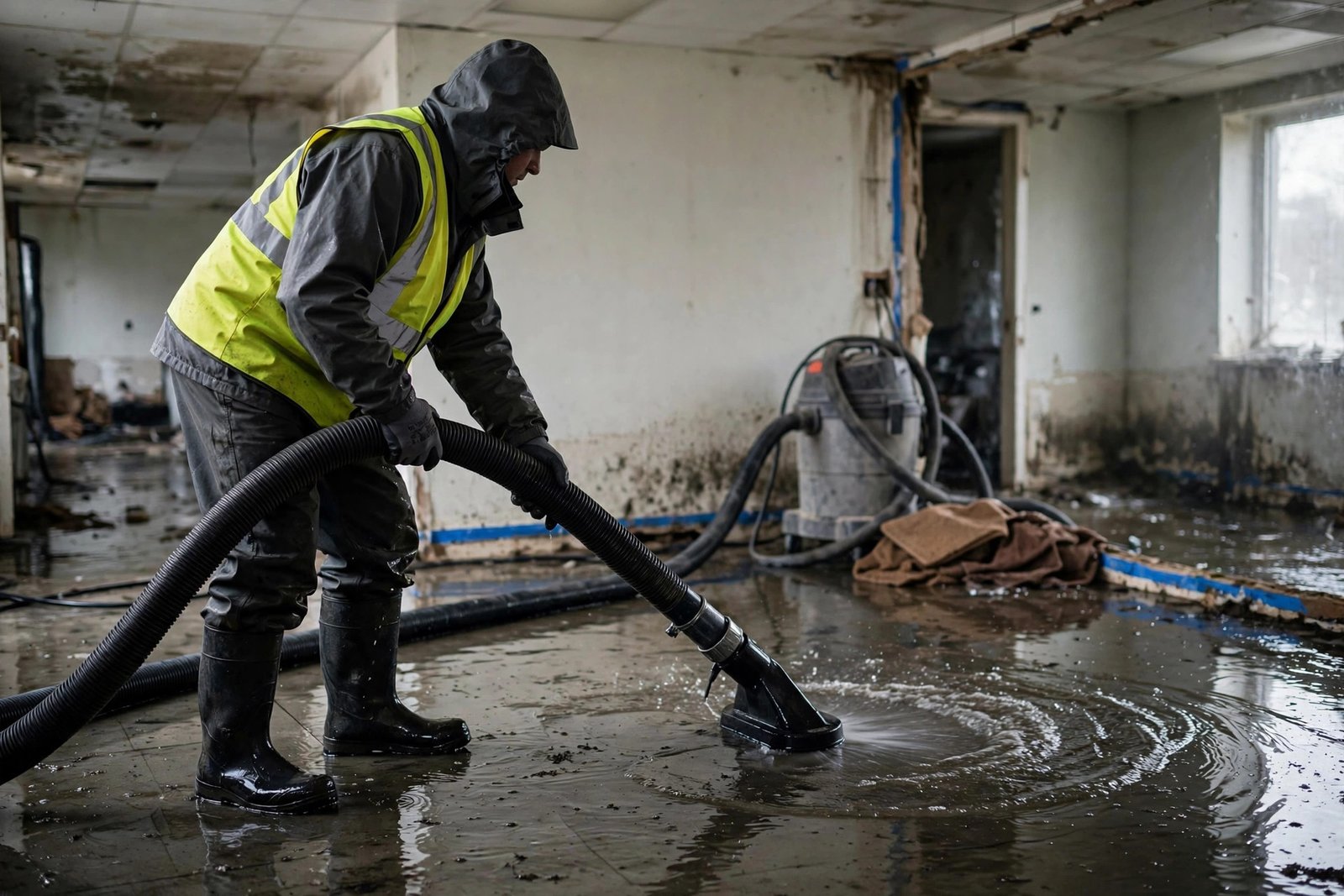Illustrative photo of emergency water extraction in progress in Columbia, SC